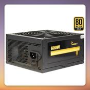 Inter-Tech Argus GPS-600 600W 80 PLUS Gold ATX PSU, Non-Modular, Black image