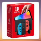 Nintendo Switch OLED Model 64 GB Handheld Console, Neon Red/Neon Blue image