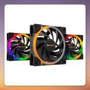 be quiet! Light Wings PWM 120 mm High-Speed ARGB Fan, Black, Triple Pack with ARGB Hub image