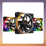 be quiet! Light Wings PWM 140 mm ARGB Case Fans, Black, Triple Pack with ARGB Hub