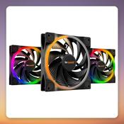 be quiet! Light Wings 140 mm PWM High-Speed ARGB Fan, Black, 3-Pack with ARGB Hub image