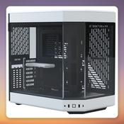 HYTE Y60 Mid-Tower Case, White/Black, Tempered Glass, E-ATX, Vertical GPU image