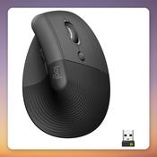 Logitech Lift Vertical Ergonomic Wireless Mouse, Graphite, Right-Handed, Logi Bolt/Bluetooth image