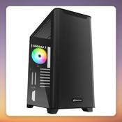 Sharkoon M30 RGB ATX Mid-Tower Case, Black, Tempered Glass, Mesh Front