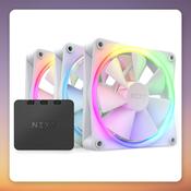 NZXT F120 RGB 120 mm Case Fan Triple Pack with RGB &amp;amp; Fan Controller, White