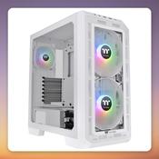 Thermaltake View 300 MX ARGB Snow White Mid-Tower Case, E-ATX, Tempered Glass