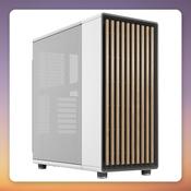Fractal Design North Chalk White Mesh ATX Mid Tower Case, Oak Front, 2x 140 mm Fans