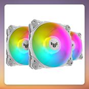 Asus TUF Gaming TF120 ARGB 120 mm Case Fan, White, 3-Pack with ARGB Controller image