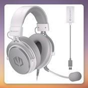 ENDORFY VIRO Plus USB Gaming Headset, White, 53 mm Drivers, 7.1 Virtual Surround image