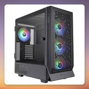Thermaltake Ceres 500 TG ARGB Mid-Tower E-ATX Case, Black, 4x 140 mm Fans