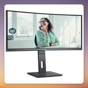 AOC CU34P3CV 34" Curved WQHD 100Hz VA Monitor with USB-C 65W, 21:9 image