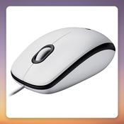 Logitech M100 Wired Optical Mouse, 1000 DPI, 3 Buttons, White/Grey