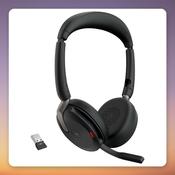 Jabra Evolve2 65 Flex Duo Wireless Headset, MS Teams, Link380a USB-A, Black