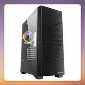 Sharkoon VS9 RGB ATX Mid-Tower Case, Black, Tempered Glass, 3 Fans Included