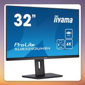 Iiyama ProLite XUB3293UHSN-B5 31.5" 4K IPS Monitor, USB-C 65W, KVM, LAN image