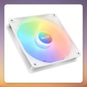 NZXT F140 RGB Core 140 mm PWM Case Fan, White, Single Pack, No Controller