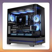 Thermaltake Arcus 290 TG ARGB Black Mid-Tower Case, Curved Tempered Glass, 3 ARGB Fans image