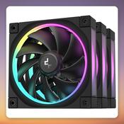 Deepcool FL12 120 mm ARGB PWM Case Fan, Black, 3-Pack image