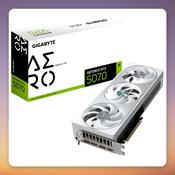 GigaByte GeForce RTX 5070 AERO OC 12 GB GDDR7 Graphics Card, White, 3x DisplayPort, 1x HDMI 2.1 image
