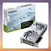 GigaByte GeForce RTX 5060 Ti EAGLE OC ICE 16 GB GDDR7 Graphics Card, White, 3x DisplayPort 2.1b, 1x HDMI 2.1b
