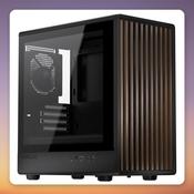 Krux Helio Mini-Tower µATX Case, Black/Wood, Tempered Glass