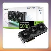 PNY GeForce RTX 5080 16 GB GDDR7 Graphics Card, PCIe 5.0, 3x DisplayPort 2.1b, HDMI 2.1b image