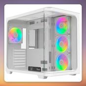 Ocypus Iota C70 Curve ARGB Digital Mid-Tower Case, White, 270° Panoramic Glass image