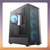Deepcool CC550 4F ATX Mid-Tower Case, Black, Tempered Glass, 4 ARGB Fans image
