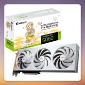 GigaByte GeForce RTX 5060 AORUS ARI 8G 8 GB GDDR7 Graphics Card, White, 3x DisplayPort, 1x HDMI image