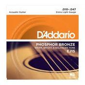 D'ADDARIO EJ15 10-47 PHOSPHER BRONZE ACOUSTIC GUITAR STRINGS image