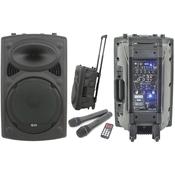 QTX QR12PA PORTABLE PA SPEAKER INC WIRELESS MICS image
