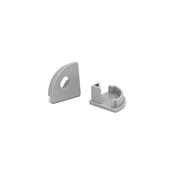 Midi Corner D-Line Curved Profile Grey End Caps, Set