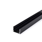 VIVO Surface D-Line Black Aluminium Profile, 2 Meters