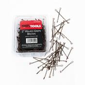 Hair Tools 2" Waved Pins (Box of 500) - Brown