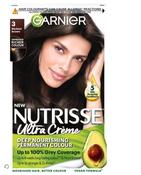 Garnier Nutrisse 3 Darkest Brown Permanent Hair Dye image