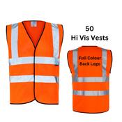 50 Hi-Viz Orange Waistcoasts With Full Colour Logo image