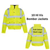 10 Hi-Viz Yellow Bomber Jackets With Full Colour Logo image