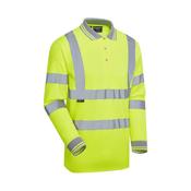 Hi Vis Yellow Long Sleeve Bird Eye Polo Shirt image