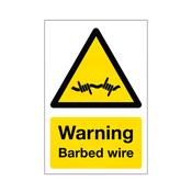 Warning Barbed Wire Sign image