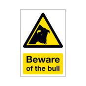 Beware Of The Bull Sign image