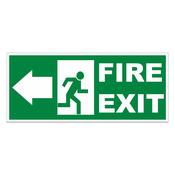 Fire Exit Left Arrow Sign
