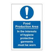 Food Production Area Sign