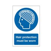 Hair Protection Must Be Worn Sign