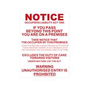 Occupiers Liability Act Sign image
