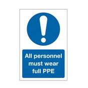 All Personnel Must Wear PPE Sign