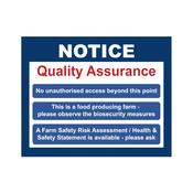 Quality Assurance Notice Sign