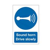 Sound Horn Drive Slowly Sign