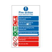 Fire Action Sign