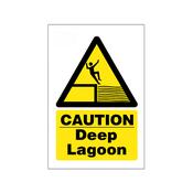 Caution Deep Lagoon Sign image