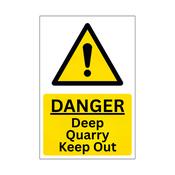 Danger Deep Quarry Keep Out Sign image